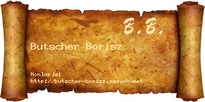 Butscher Borisz névjegykártya